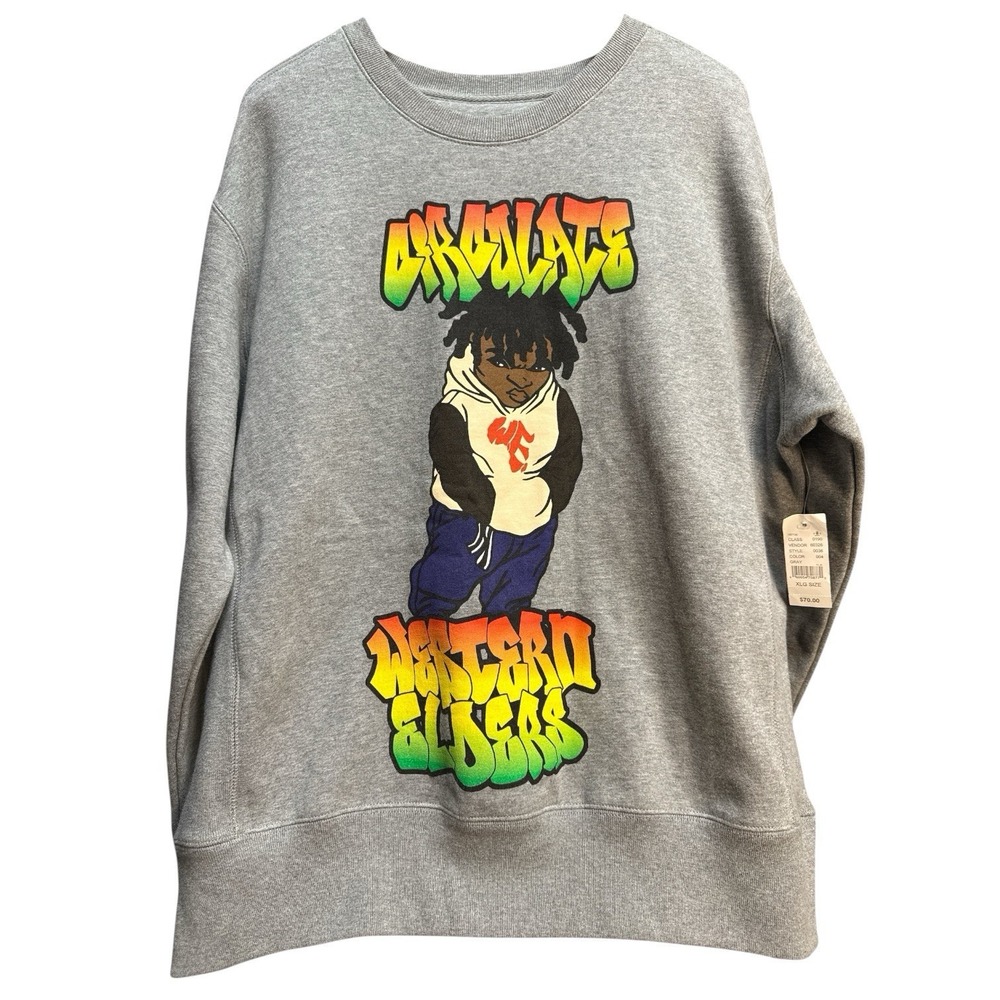 Western Elders x Pacsun Stand Firm Crewneck Sweatshirt Gray XL NWT Streetwear